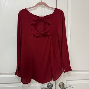 Nordstrom Red Bow-Back Blouse